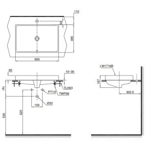 Chậu rửa lavabo đặt bàn TOTO LW1716B - 5