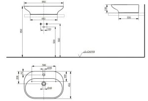 Chậu rửa lavabo đặt bàn TOTO LW180Y - 5