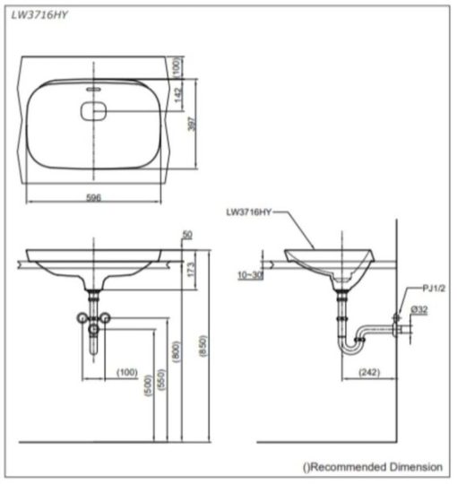 Chậu rửa lavabo đặt bàn TOTO NEOREST LW3716HY - 3