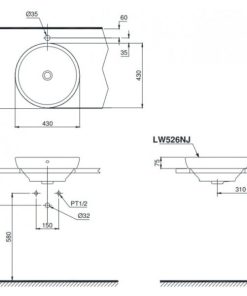 Chậu rửa lavabo đặt bàn TOTO LW526NJ - 6