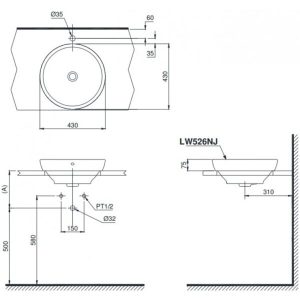 Chậu rửa lavabo đặt bàn TOTO LW526NJ - 5