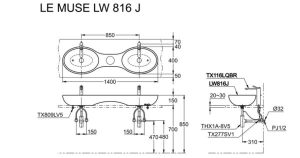 Chậu rửa lavabo đặt bàn TOTO LW816JW/F - 5