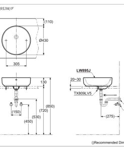 Chậu rửa lavabo đặt bàn TOTO LW895JW/F - 6