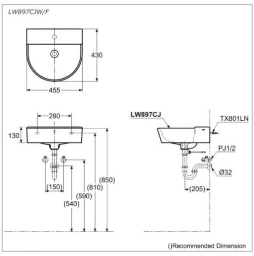 Chậu rửa lavabo TOTO LW897JW - 3