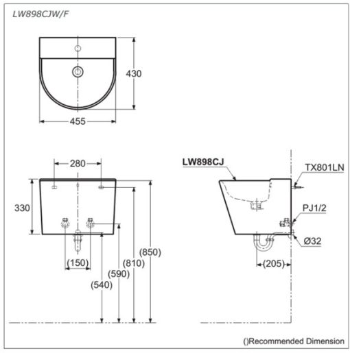 Chậu rửa lavabo TOTO LW898JW - 3