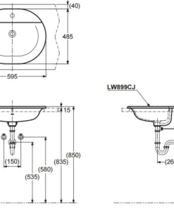 Chậu rửa lavabo dương vành TOTO LW899CJ - 6