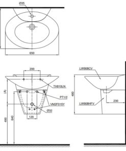 Chậu rửa lavabo TOTO LW908CKS - 6 Chậu rửa lavabo TOTO LW908CKS - 5