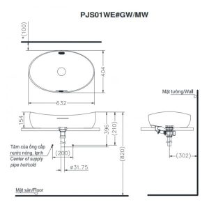 Chậu rửa lavabo đặt bàn TOTO PJS01WE#MW - 5