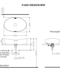 Chậu rửa lavabo đặt bàn TOTO PJS01WE#GW - 7 Chậu rửa lavabo đặt bàn TOTO PJS01WE#GW - 6