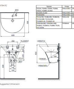 Chậu rửa lavabo TOTO LHT947CR - 5
