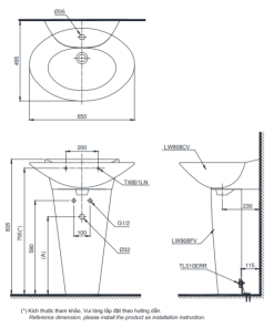 Chậu rửa lavabo TOTO LW908CKS/LW908FKS - 6 Chậu rửa lavabo TOTO LW908CKS/LW908FKS - 5