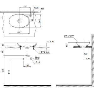 Chậu rửa lavabo đặt bàn cao cấp TOTO LT4724 - 5