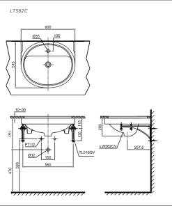 Chậu rửa lavabo âm bàn TOTO LT582C - 5