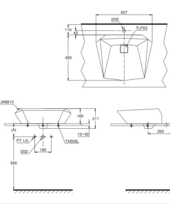 Chậu rửa lavabo đặt bàn TOTO LT681 - 7 Chậu rửa lavabo đặt bàn TOTO LT681 - 6