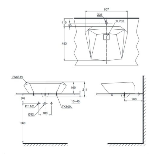Chậu rửa lavabo đặt bàn TOTO LT681 - 3