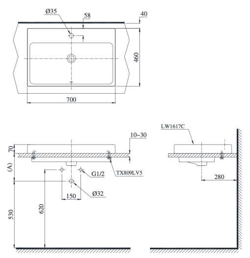 Chậu rửa lavabo đặt bàn TOTO LW1617C - 3