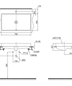 Chậu rửa lavabo đặt bàn TOTO LW1717B - 6