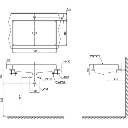 Chậu rửa lavabo đặt bàn TOTO LW1717B - 3
