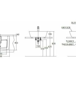 Chậu rửa lavabo đặt bàn TOTO LW312CB#HN - 6 Chậu rửa lavabo đặt bàn TOTO LW312CB#HN - 5