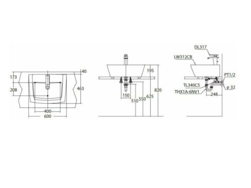 Chậu rửa lavabo đặt bàn TOTO LW312CB#HN - 3