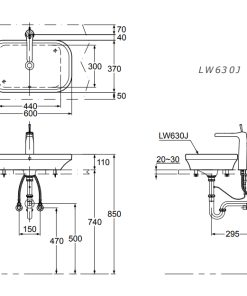 Chậu rửa lavabo đặt bàn TOTO LW630JW/F - 6