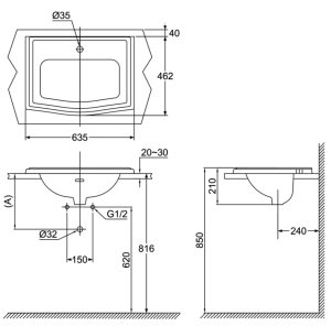 Chậu rửa lavabo dương vành TOTO LW781CJ - 5