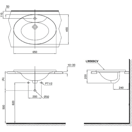 Chậu rửa lavabo TOTO LW909CKS - 3