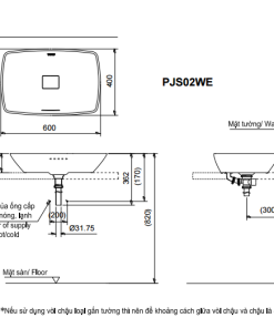 Chậu rửa lavabo đặt bàn TOTO PJS02WE#GW - 7 Chậu rửa lavabo đặt bàn TOTO PJS02WE#GW - 6