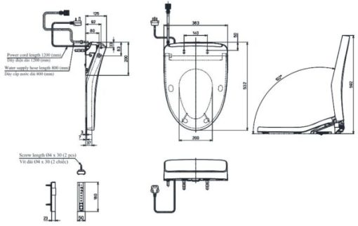 Nắp rửa điện tử TOTO TCF4911Z - 3