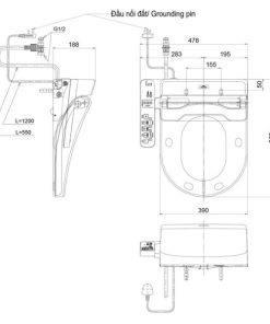 Nắp rửa điện tử TOTO TCF6632A – 220V - 6