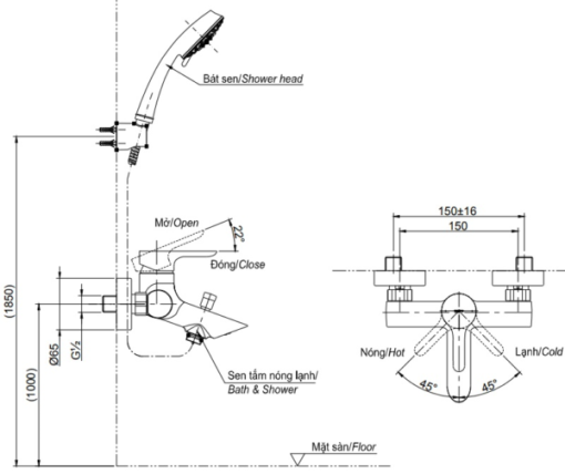 Sen tắm nóng lạnh Toto TBS03302V/DGH104ZR - 3