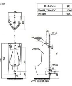 Bồn tiểu nam TOTO UT500T - 7 Bồn tiểu nam TOTO UT500T - 6