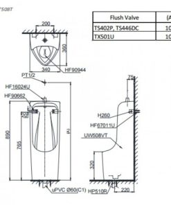 Bồn tiểu nam TOTO UT508T - 7 Bồn tiểu nam TOTO UT508T - 6