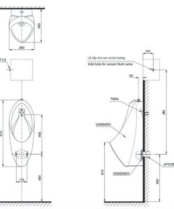 BỒN TIỂU NAM TREO TƯỜNG TOTO UT904HN - 7 BỒN TIỂU NAM TREO TƯỜNG TOTO UT904HN - 6
