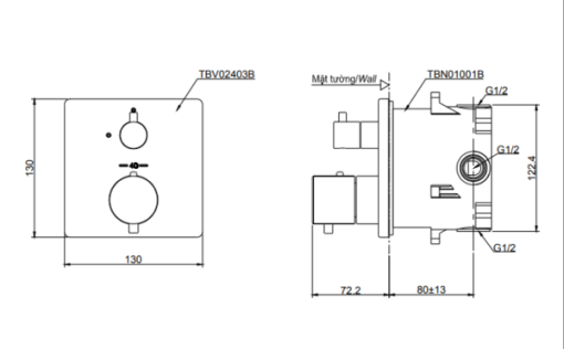 Van điều chỉnh nhiệt độ TOTO TBV02403B/TBN01001B - 3
