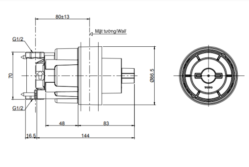 Phụ kiện âm tường TOTO TBN01103B - 3