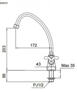 Vòi bếp nước lạnh TOTO TX603KCS - 6 Vòi bếp nước lạnh TOTO TX603KCS - 5