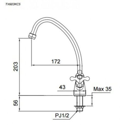 Vòi bếp nước lạnh TOTO TX603KCS - 3