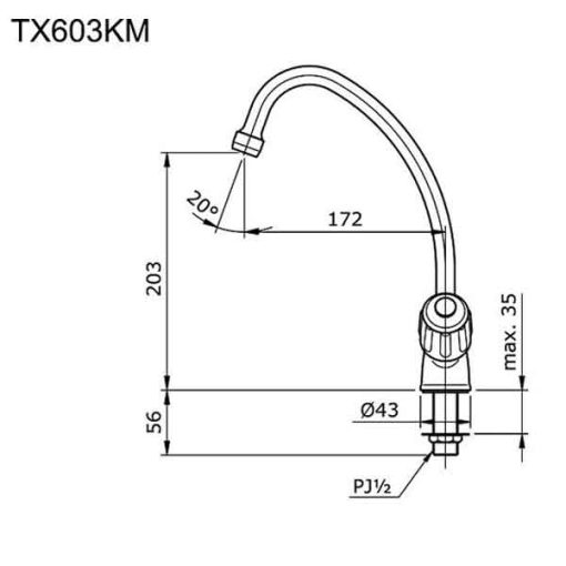 Vòi bếp nước lạnh TOTO TX603KM - 3