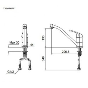 Vòi bếp gật gù nóng lạnh TOTO TX604KDN - 5