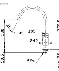 Vòi bếp gật gù nước lạnh TOTO TX606KES - 6 Vòi bếp gật gù nước lạnh TOTO TX606KES - 5