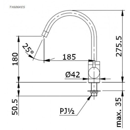 Vòi bếp gật gù nước lạnh TOTO TX606KES - 3