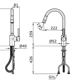 Vòi bếp gật gù nóng lạnh TOTO TX608KNBR - 6 Vòi bếp gật gù nóng lạnh TOTO TX608KNBR - 5
