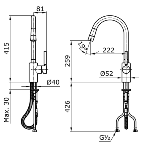 Vòi bếp gật gù nóng lạnh TOTO TX608KNBR - 3