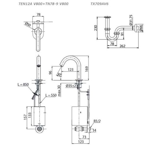 Vòi cảm ứng TOTO TEN12AV800/TN78-9V800/TX709AV6 - 3