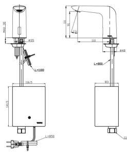 Vòi cảm ứng nước lạnh Toto TTLA101/TTLE101E2L/TX709AV6 - 6 Vòi cảm ứng nước lạnh Toto TTLA101/TTLE101E2L/TX709AV6 - 5