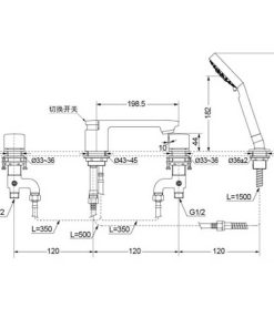 Vòi xả bồn kèm sen tắm nóng lạnh TOTO DB242C - 6 Vòi xả bồn kèm sen tắm nóng lạnh TOTO DB242C - 5