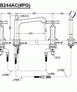 Vòi xả bồn kèm sen tắm nóng lạnh TOTO DB244AC#PG - 6 Vòi xả bồn kèm sen tắm nóng lạnh TOTO DB244AC#PG - 5