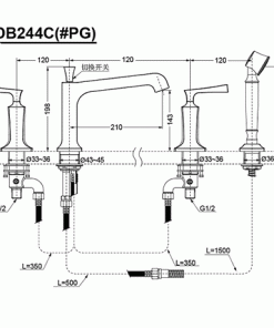 Vòi xả bồn kèm sen tắm nóng lạnh TOTO DB244C - 5