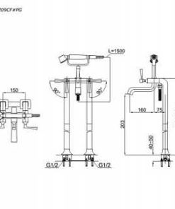Vòi xả bồn kèm sen tắm nóng lạnh TOTO DM209CF#PG - 5